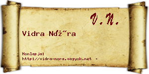 Vidra Nóra névjegykártya