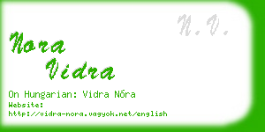 nora vidra business card