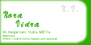 nora vidra business card